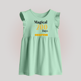 Magical 200 Days Baby Frock | Custom Baby Frock for 200 Days Milestone - MINT GREEN - 0 - 3 Months Old (Chest 17")