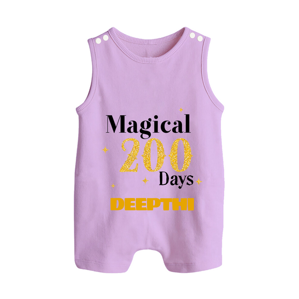 Magical 200 Days Romper Suit | Custom Baby Romper Suit for 200 Days Milestone - LILAC - 0 - 5 Months Old (Chest 18")
