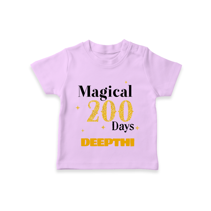 Magical 200 Days T-Shirt | Custom Baby T-Shirt for 200 Days Milestone - LILAC - 0-5 Months Old (Chest 17")