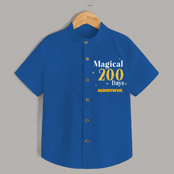 Magical 200 Days Shirt | Custom Baby Shirt for 200 Days Milestone - COBALT BLUE - 0 - 6 Months Old (Chest 23")