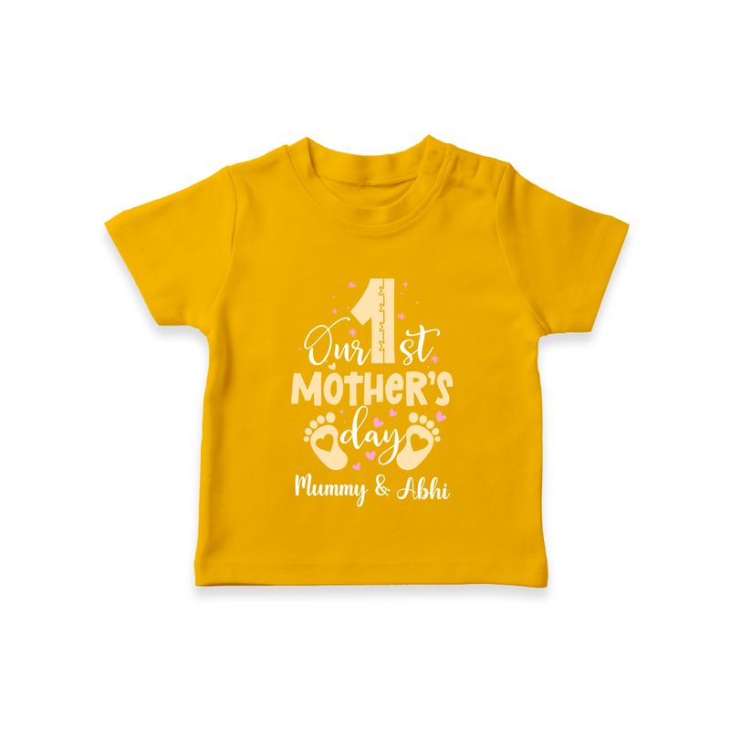 Our First MotherÕs Day Celebration With Our Customized T-Shirt With Name - CHROME YELLOW - 0-5 Months Old (Chest 17")