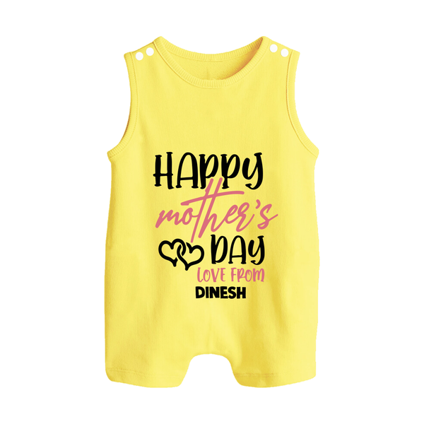 Happy Mother's Day - Celebration With Our Customized Romper Suit With Name - PASTEL YELLOW - 0 - 5 Months Old (Chest 18")