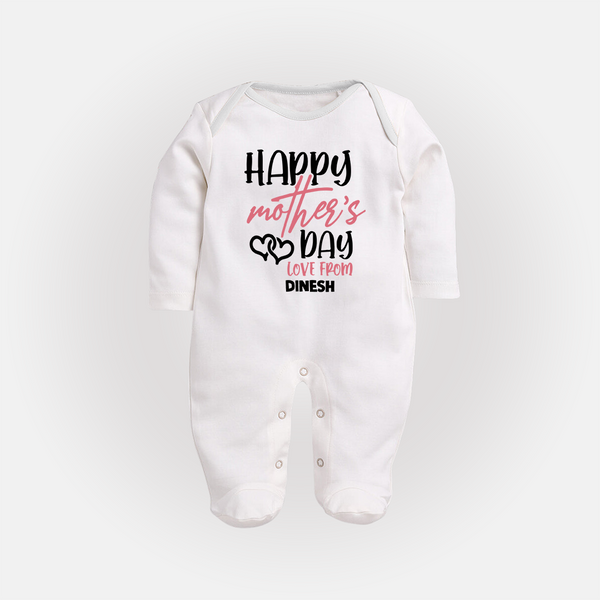 Happy Mother's Day - Celebration With Our Customized Sleep Suit With Name - WHITE - New Born (Chest 7.5")