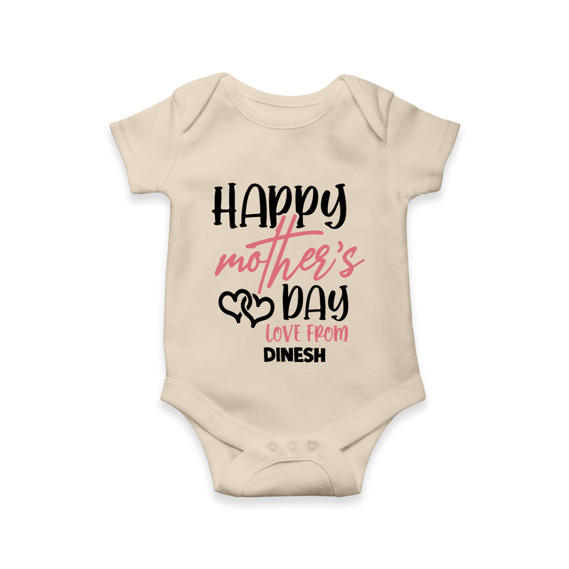 Happy Mother's Day - Celebration With Our Customized Romper With Name - IVORY - 0 - 3 Months Old (Chest 16")