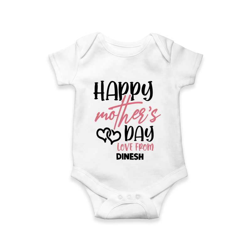 Happy Mother's Day - Celebration With Our Customized Romper With Name - WHITE - 0 - 3 Months Old (Chest 16")