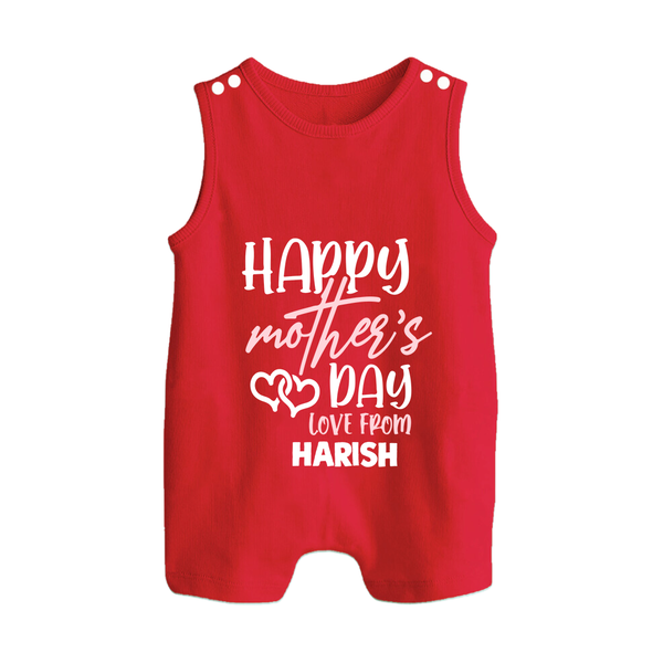 Happy Mother's Day - Celebration With Our Customized Romper Suit With Name - RED - 0 - 5 Months Old (Chest 18")