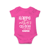 Happy Mother's Day - Celebration With Our Customized Romper With Name - HOT PINK - 0 - 3 Months Old (Chest 16")