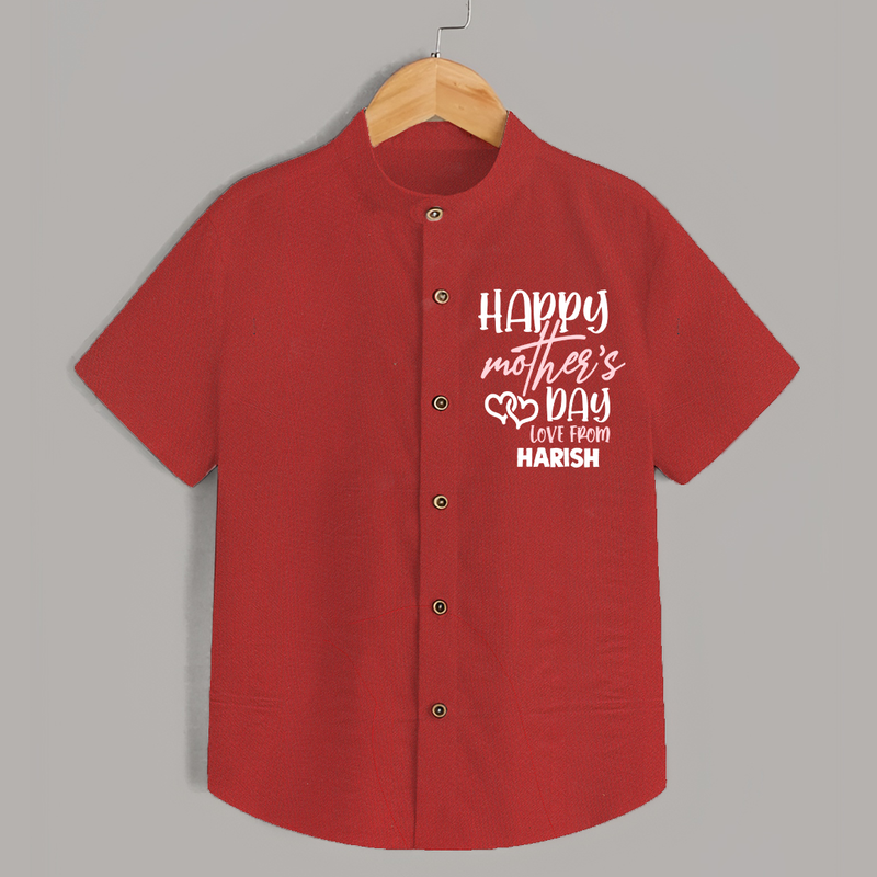 Happy Mother's Day - Celebration With Our Customized Shirt With Name - RED - 0 - 6 Months Old (Chest 23")