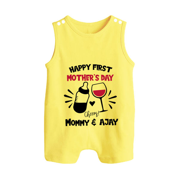 Happy Mother's Day - A Day of Joy & Blessings With Our Customized Romper Suit With Name - PASTEL YELLOW - 0 - 5 Months Old (Chest 18")