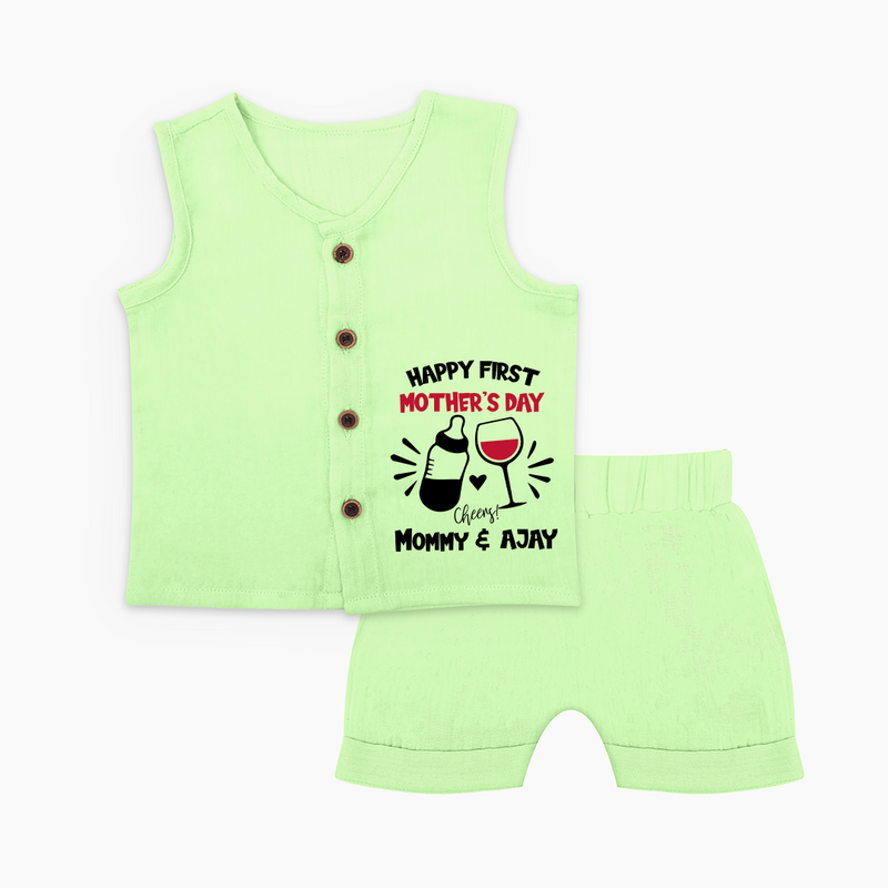 Happy Mother's Day - A Day of Joy & Blessings With Our Customized Jabla Set With Name - PASTEL GREEN - 0 - 3 Months Old (Chest 9.8")