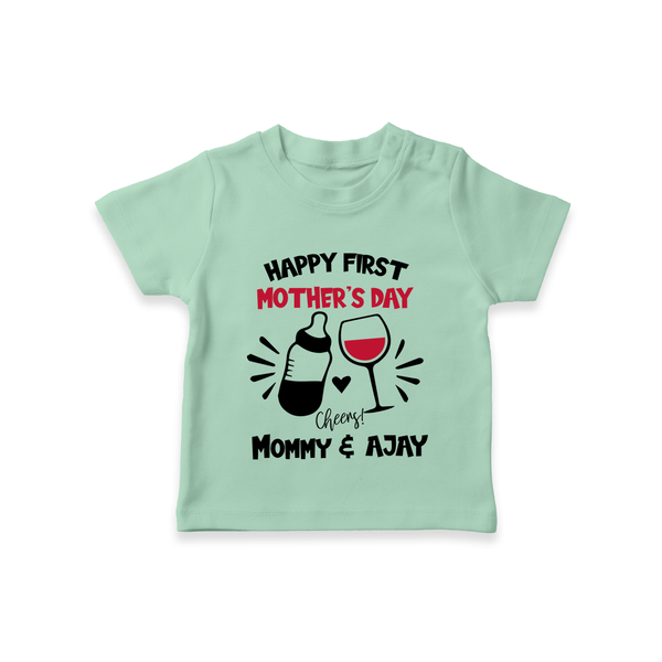 Happy Mother's Day - A Day of Joy & Blessings With Our Customized Tshirt With Name - MINT GREEN - 0-5 Months Old (Chest 17")