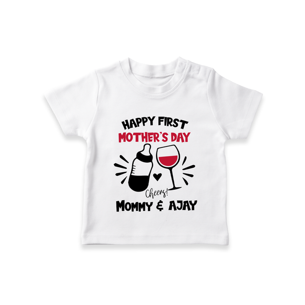 Happy Mother's Day - A Day of Joy & Blessings With Our Customized Tshirt With Name - WHITE - 0-5 Months Old (Chest 17")