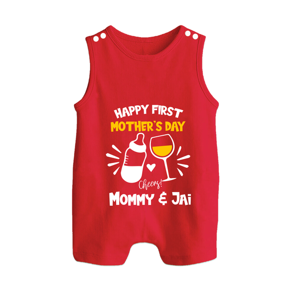 Happy Mother's Day - A Day of Joy & Blessings With Our Customized Romper Suit With Name - RED - 0 - 5 Months Old (Chest 18")