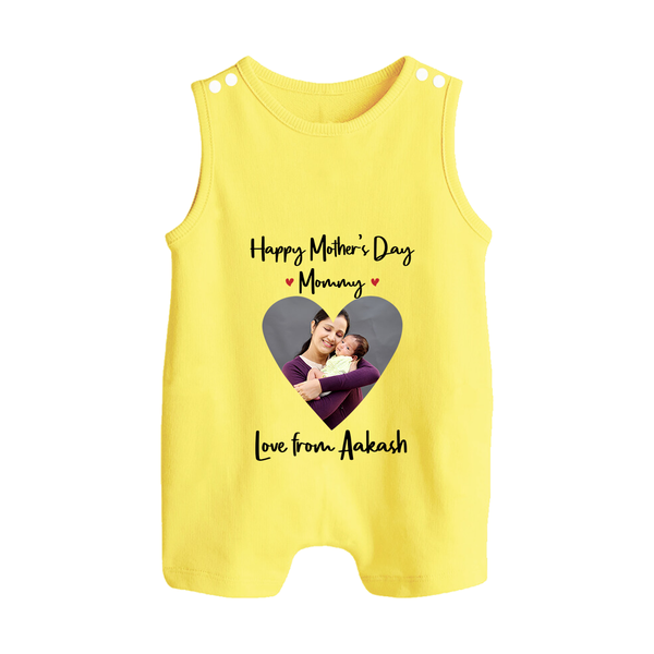 Happy Mother's Day - In Traditional Style With Our Customized Romper Suit With Name - PASTEL YELLOW - 0 - 5 Months Old (Chest 18")