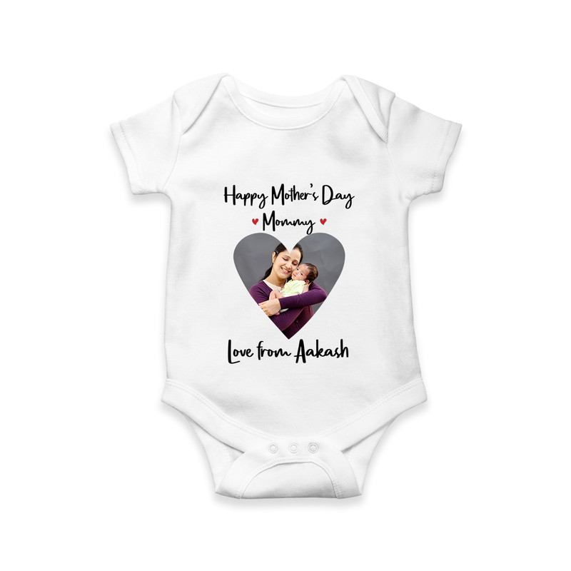 Happy Mother's Day - In Traditional Style With Our Customized Romper With Name - WHITE - 0 - 3 Months Old (Chest 16")