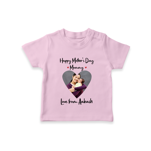 Happy Mother's Day - In Traditional Style With Our Customized Tshirt With Name - BABY PINK - 0-5 Months Old (Chest 17")