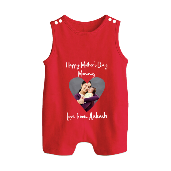 Happy Mother's Day - In Traditional Style With Our Customized Romper Suit With Name - RED - 0 - 5 Months Old (Chest 18")