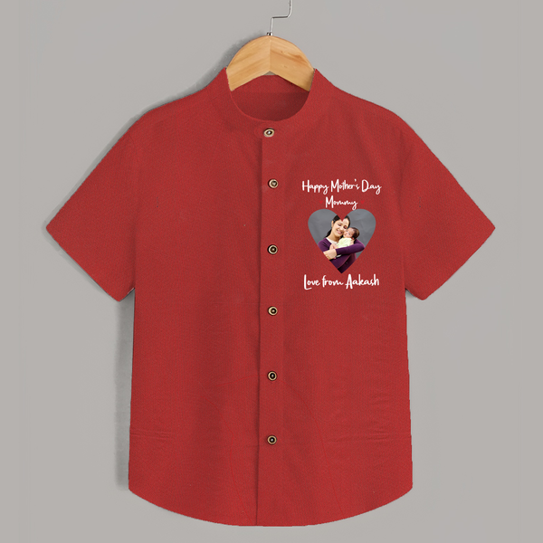 Happy Mother's Day - In Traditional Style With Our Customized Shirt With Name - RED - 0 - 6 Months Old (Chest 23")