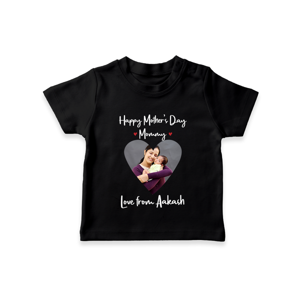Happy Mother's Day - In Traditional Style With Our Customized Tshirt With Name - BLACK - 0-5 Months Old (Chest 17")