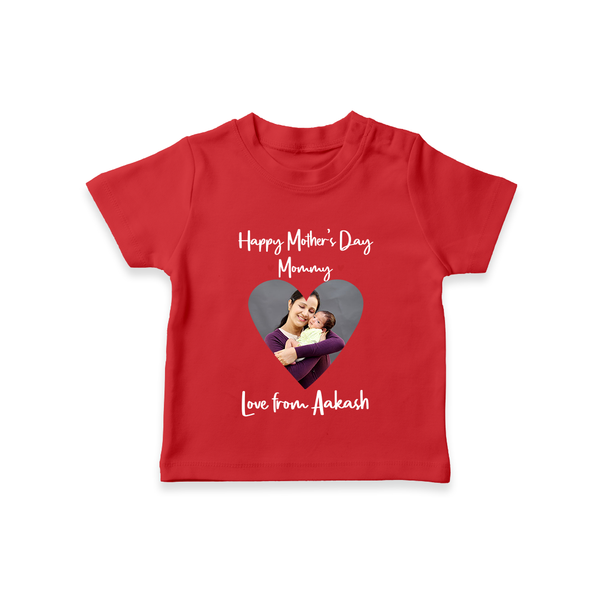 Happy Mother's Day - In Traditional Style With Our Customized Tshirt With Name - RED - 0-5 Months Old (Chest 17")