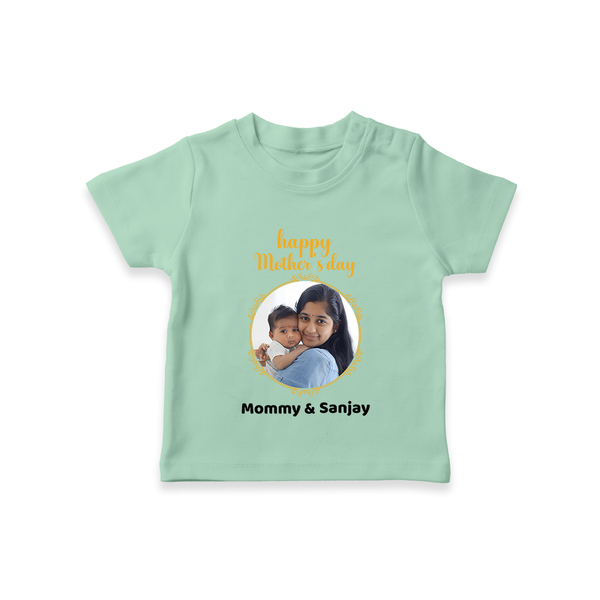 Happy Mother's Day - A New Beginning With Our Customized Tshirt With Name - MINT GREEN - 0-5 Months Old (Chest 17")