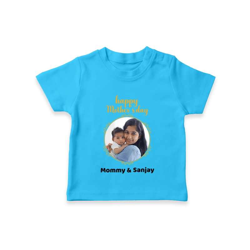 Happy Mother's Day - A New Beginning With Our Customized Tshirt With Name - SKY BLUE - 0-5 Months Old (Chest 17")