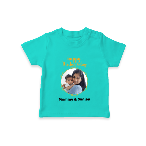 Happy Mother's Day - A New Beginning With Our Customized Tshirt With Name - TEAL - 0-5 Months Old (Chest 17")