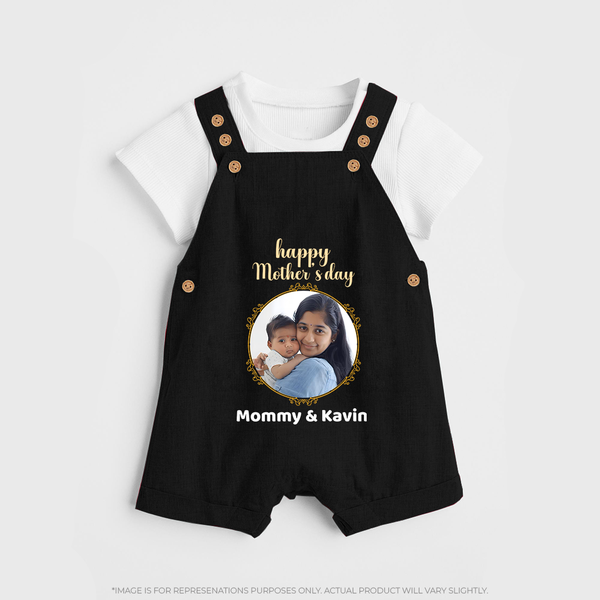 Happy Mother's Day - A New Beginning With Our Customized Dungaree Set With Name - BLACK - 0 - 5 Months Old (Chest 18")