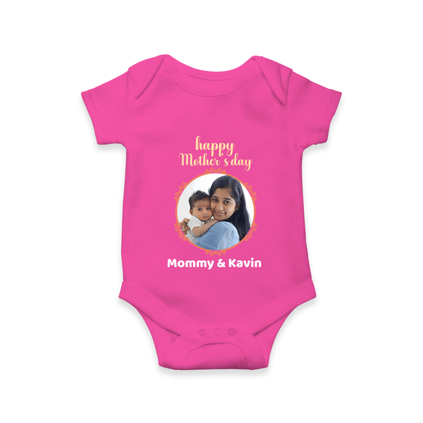 Happy Mother's Day - A New Beginning With Our Customized Romper With Name - HOT PINK - 0 - 3 Months Old (Chest 16")