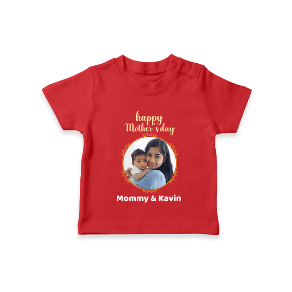 Happy Mother's Day - A New Beginning With Our Customized Tshirt With Name - RED - 0-5 Months Old (Chest 17")