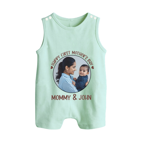Happy Mother's Day - Mom's Little Joy With Our Customized Romper Suit With Name - MINT GREEN - 0 - 5 Months Old (Chest 18")