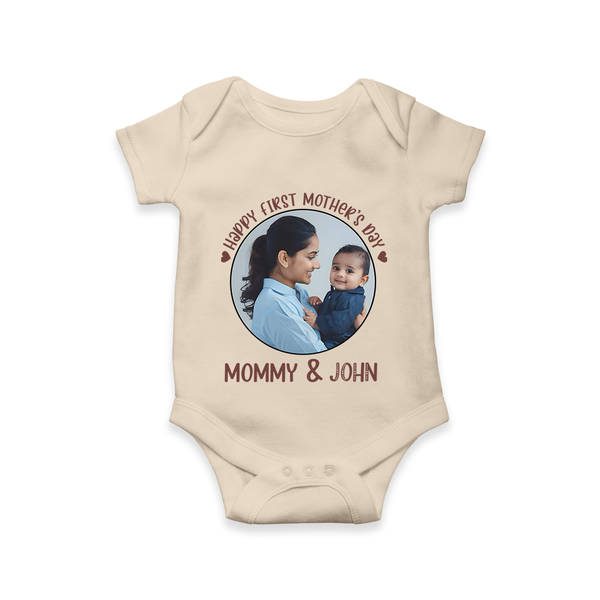 Happy Mother's Day - Mom's Little Joy With Our Customized Romper With Name - IVORY - 0 - 3 Months Old (Chest 16")