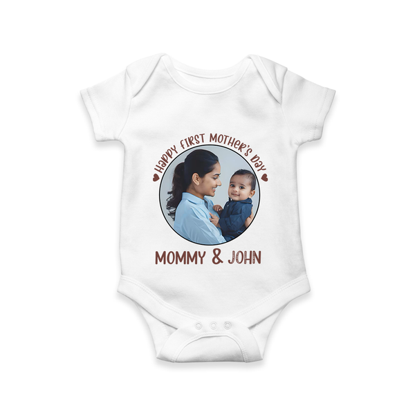 Happy Mother's Day - Mom's Little Joy With Our Customized Romper With Name - WHITE - 0 - 3 Months Old (Chest 16")