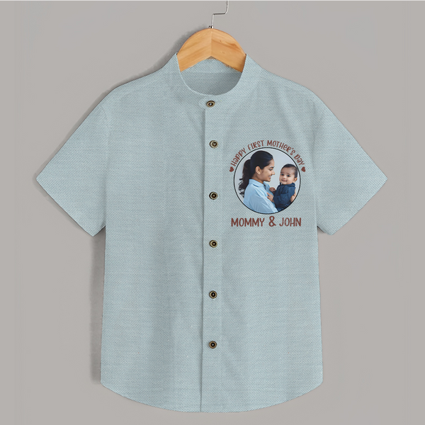 Happy Mother's Day - Mom's Little Joy With Our Customized Shirt With Name - ARCTIC BLUE - 0 - 6 Months Old (Chest 23")