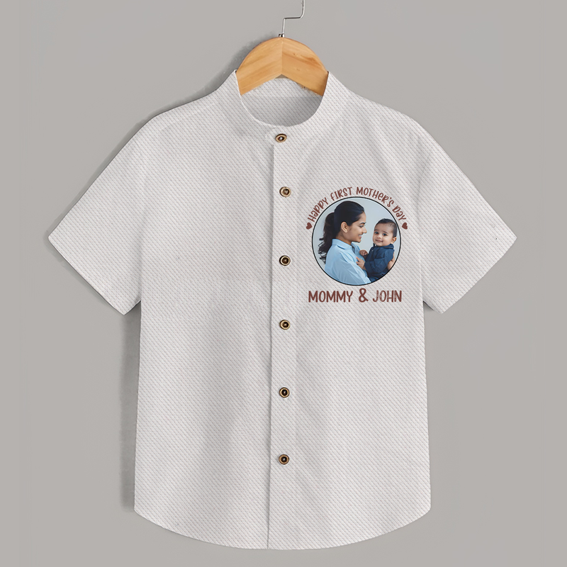 Happy Mother's Day - Mom's Little Joy With Our Customized Shirt With Name - WHITE - 0 - 6 Months Old (Chest 23")