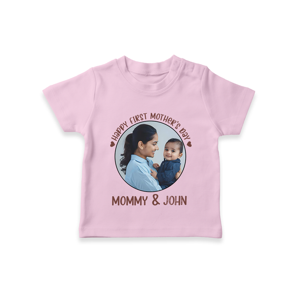Happy Mother's Day - Mom's Little Joy With Our Customized Tshirt With Name - BABY PINK - 0-5 Months Old (Chest 17")