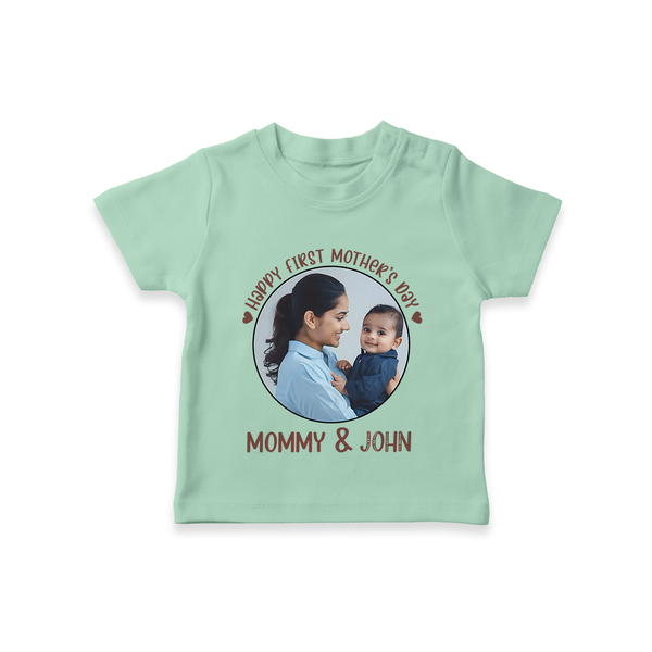 Happy Mother's Day - Mom's Little Joy With Our Customized Tshirt With Name - MINT GREEN - 0-5 Months Old (Chest 17")