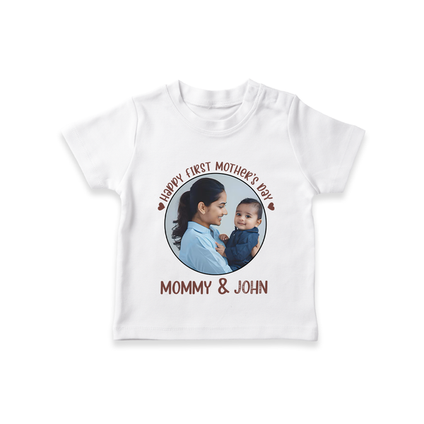 Happy Mother's Day - Mom's Little Joy With Our Customized Tshirt With Name - WHITE - 0-5 Months Old (Chest 17")