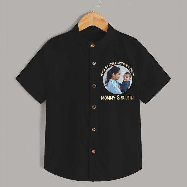 Happy Mother's Day - Mom's Little Joy With Our Customized Shirt With Name - BLACK - 0 - 6 Months Old (Chest 23")