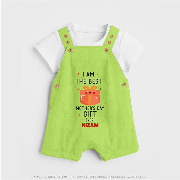 Happy Mother's Day - A Sweet Memory With Our Customized Dungaree Set With Name - GREEN - 0 - 5 Months Old (Chest 18")