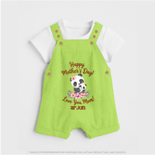 Happy Mother's Day - A Bond Like No Other With Our Customized Dungaree Set With Name - GREEN - 0 - 5 Months Old (Chest 18")