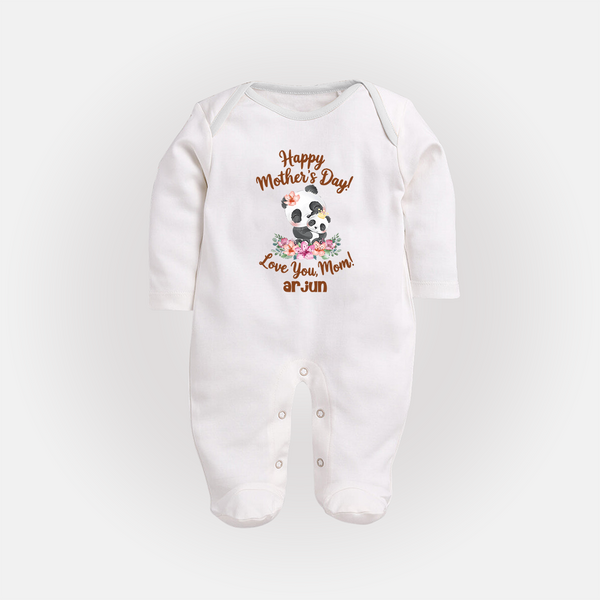 Happy Mother's Day - A Bond Like No Other With Our Customized Sleep Suit With Name - WHITE - New Born (Chest 7.5")