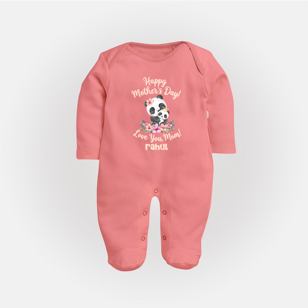 Happy Mother's Day - A Bond Like No Other With Our Customized Sleep Suit With Name - PEACH - New Born (Chest 7.5")
