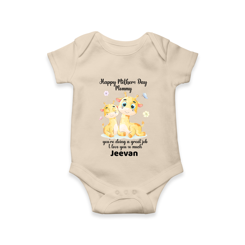 Happy Mother's Day - Full of Love & Warmth With Our Customized Romper With Name - IVORY - 0 - 3 Months Old (Chest 16")