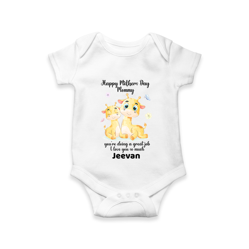 Happy Mother's Day - Full of Love & Warmth With Our Customized Romper With Name - WHITE - 0 - 3 Months Old (Chest 16")