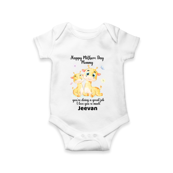 Happy Mother's Day - Full of Love & Warmth With Our Customized Romper With Name - WHITE - 0 - 3 Months Old (Chest 16")