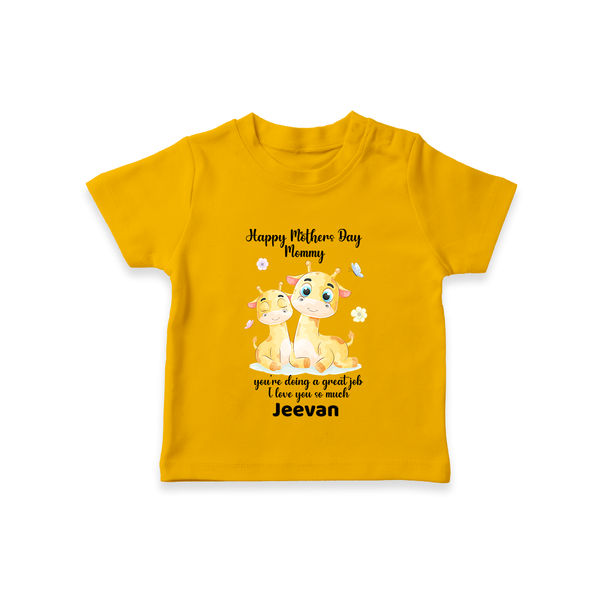 Happy Mother's Day - Full of Love & Warmth With Our Customized Tshirt With Name - CHROME YELLOW - 0-5 Months Old (Chest 17")