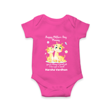 Happy Mother's Day - Full of Love & Warmth With Our Customized Romper With Name - HOT PINK - 0 - 3 Months Old (Chest 16")