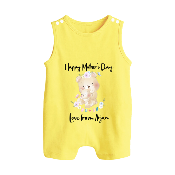 Happy Mother's Day - Little Hands, Big Love With Our Customized Romper Suit With Name - PASTEL YELLOW - 0 - 5 Months Old (Chest 18")
