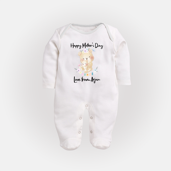 Happy Mother's Day - Little Hands, Big Love With Our Customized Sleep Suit With Name - WHITE - New Born (Chest 7.5")